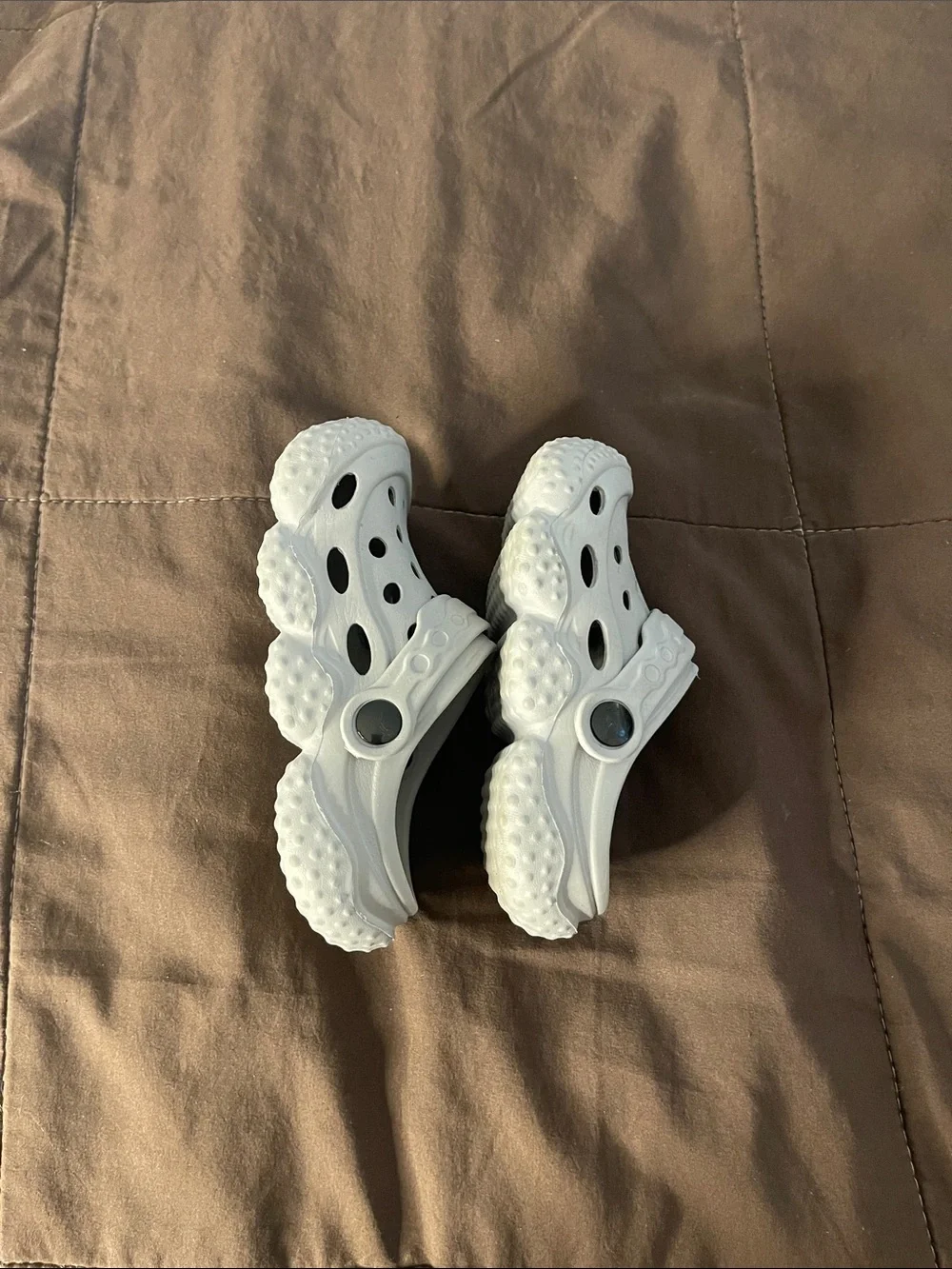 Kids Toddler Grey Waterproof Slip-On Clog Water Shoes with Vent Holes